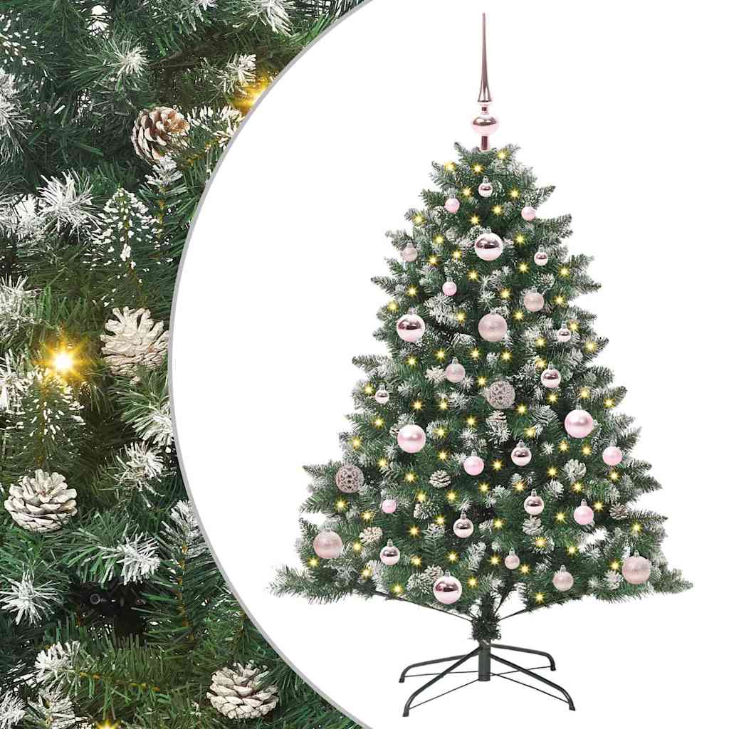 Kunstig juletre med 150 LED grønn 120 cm PVC og plast og stål vidaXL