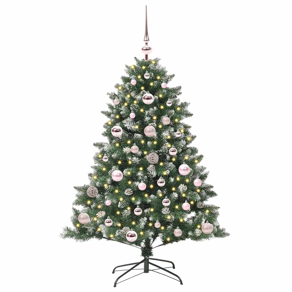 Kunstig juletre med 150 LED grønn 120 cm PVC og plast og stål vidaXL