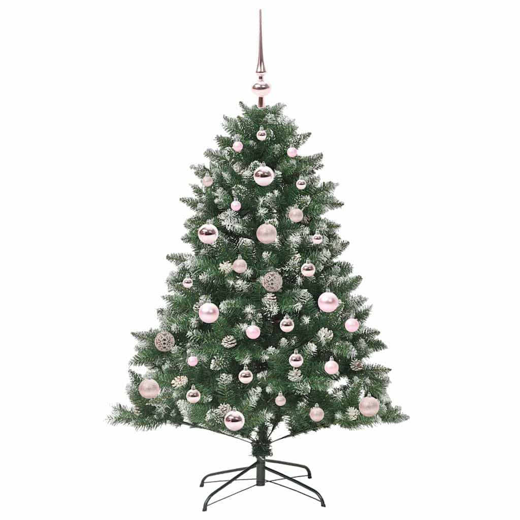Kunstig juletre med 150 LED grønn 120 cm PVC og plast og stål vidaXL