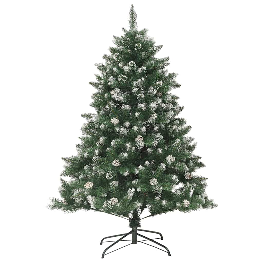 Kunstig juletre med 150 LED grønn 120 cm PVC og plast og stål vidaXL