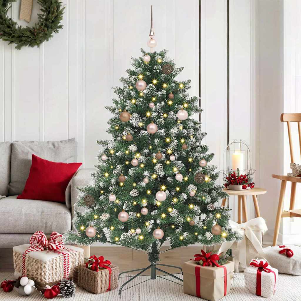 Kunstig juletre med 150 LED grønn 150 cm PVC og plast og stål