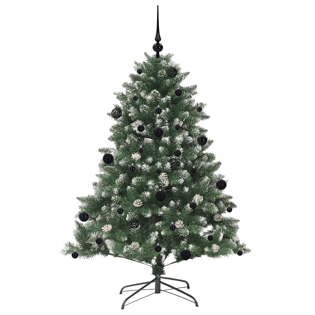 Kunstig juletre med 150 LED grønn 150 cm PVC og plast og stål vidaXL