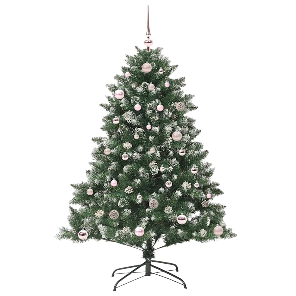 Kunstig juletre med 150 LED grønn 150 cm PVC og plast og stål vidaXL