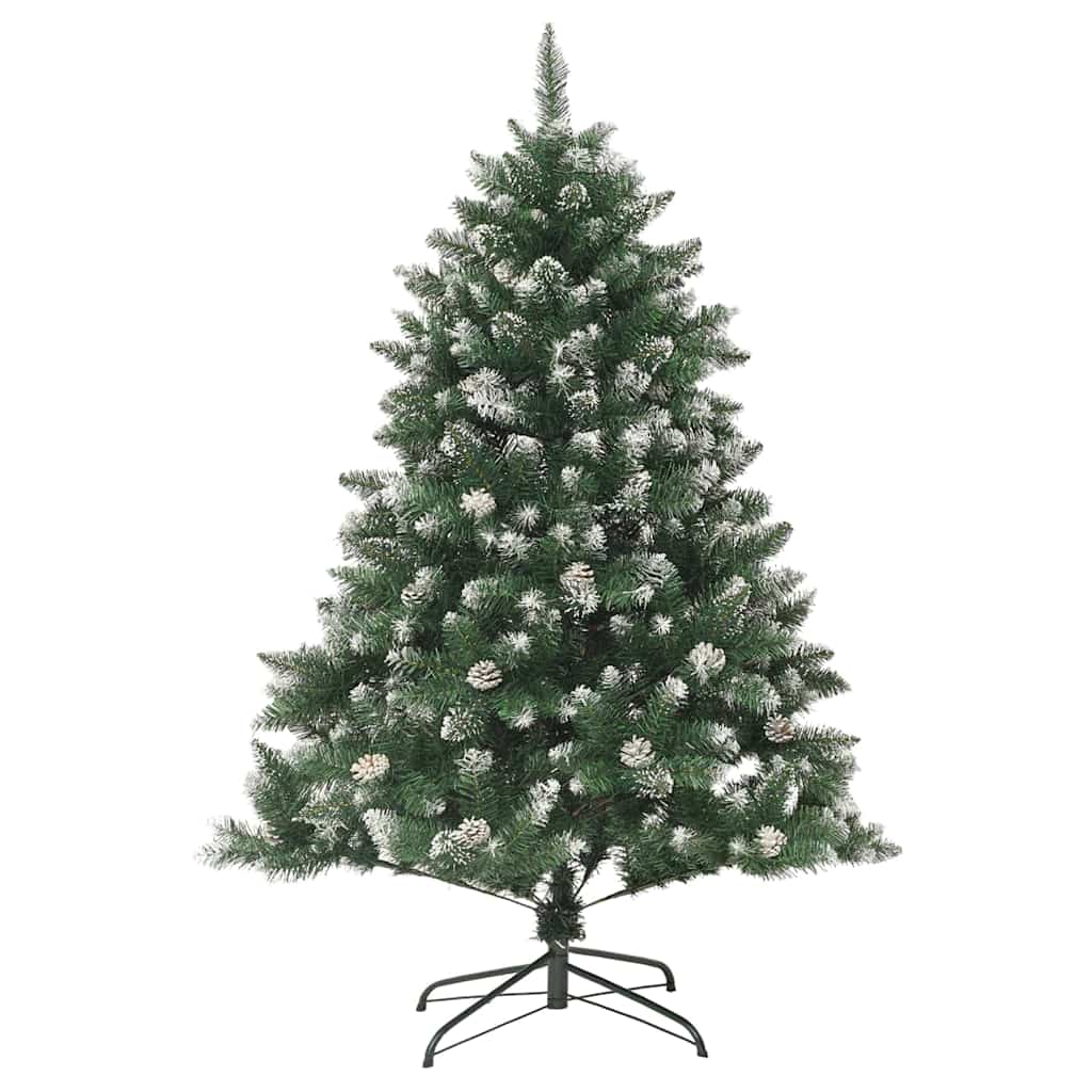 Kunstig juletre med 150 LED grønn 150 cm PVC og plast og stål vidaXL