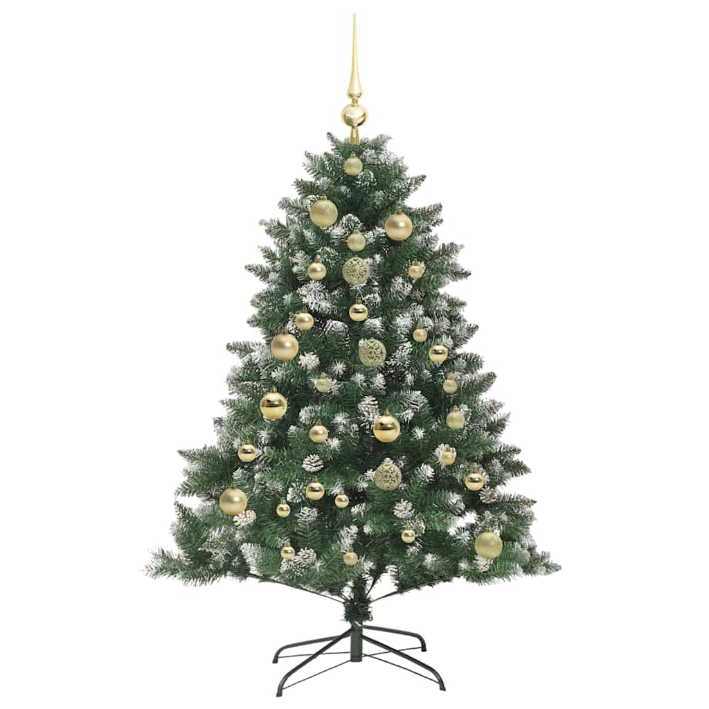 Kunstig juletre med 150 LED grønn 150 cm PVC og plast og stål vidaXL