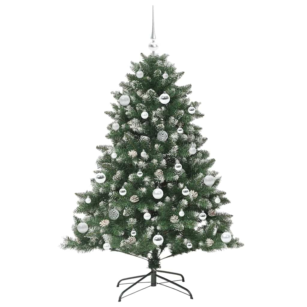 Kunstig juletre med 150 LED grønn 150 cm PVC og plast og stål vidaXL