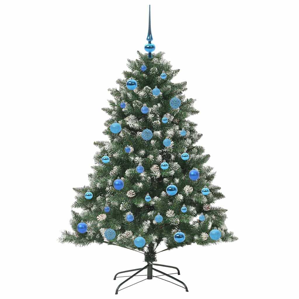 Kunstig juletre med 150 LED grønn 150 cm PVC og plast og stål vidaXL