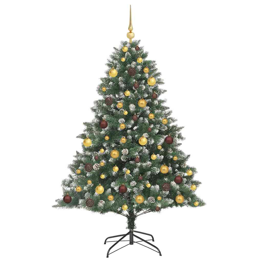 Kunstig juletre med 300 LED grønn 180 cm PVC og plast og stål