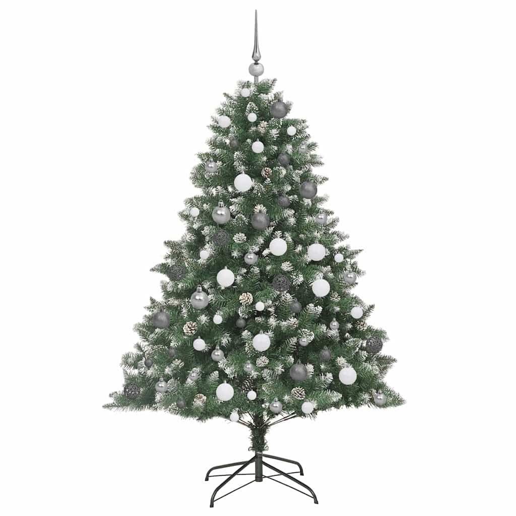 Kunstig juletre med 300 LED grønn 180 cm PVC og plast og stål