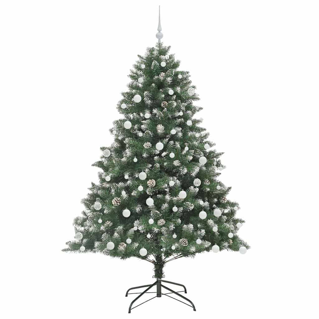 Kunstig juletre med 300 LED grønn 180 cm PVC og plast og stål
