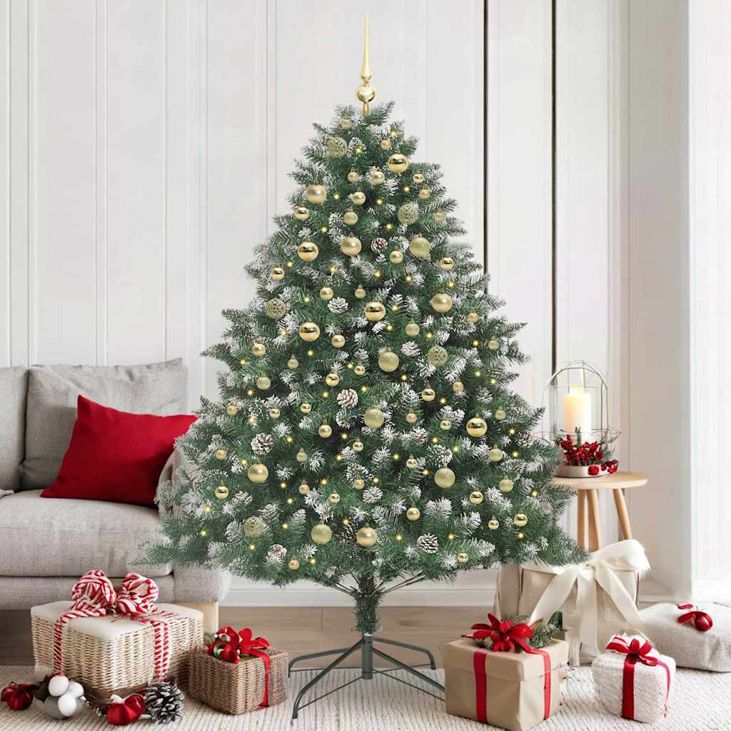 Kunstig juletre grønn 126 x 126 x 180 cm PVC og plast og stål