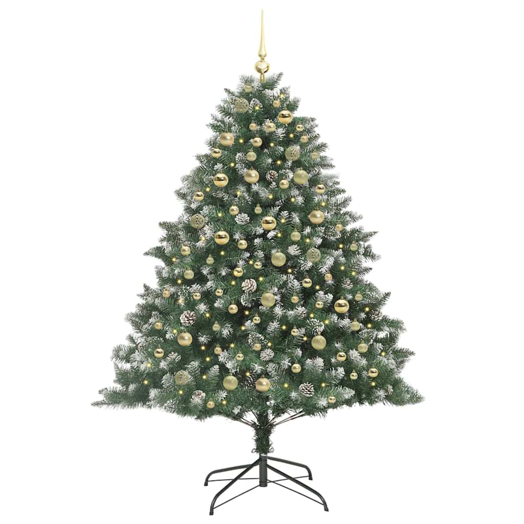 Kunstig juletre grønn 126 x 126 x 180 cm PVC og plast og stål