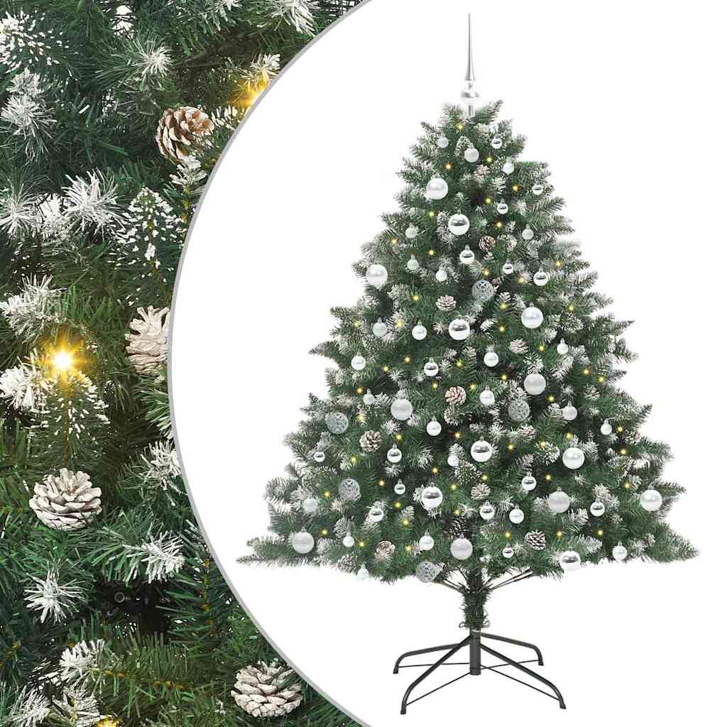 Kunstig juletre grønn 126 x 126 x 180 cm PVC og plast og stål