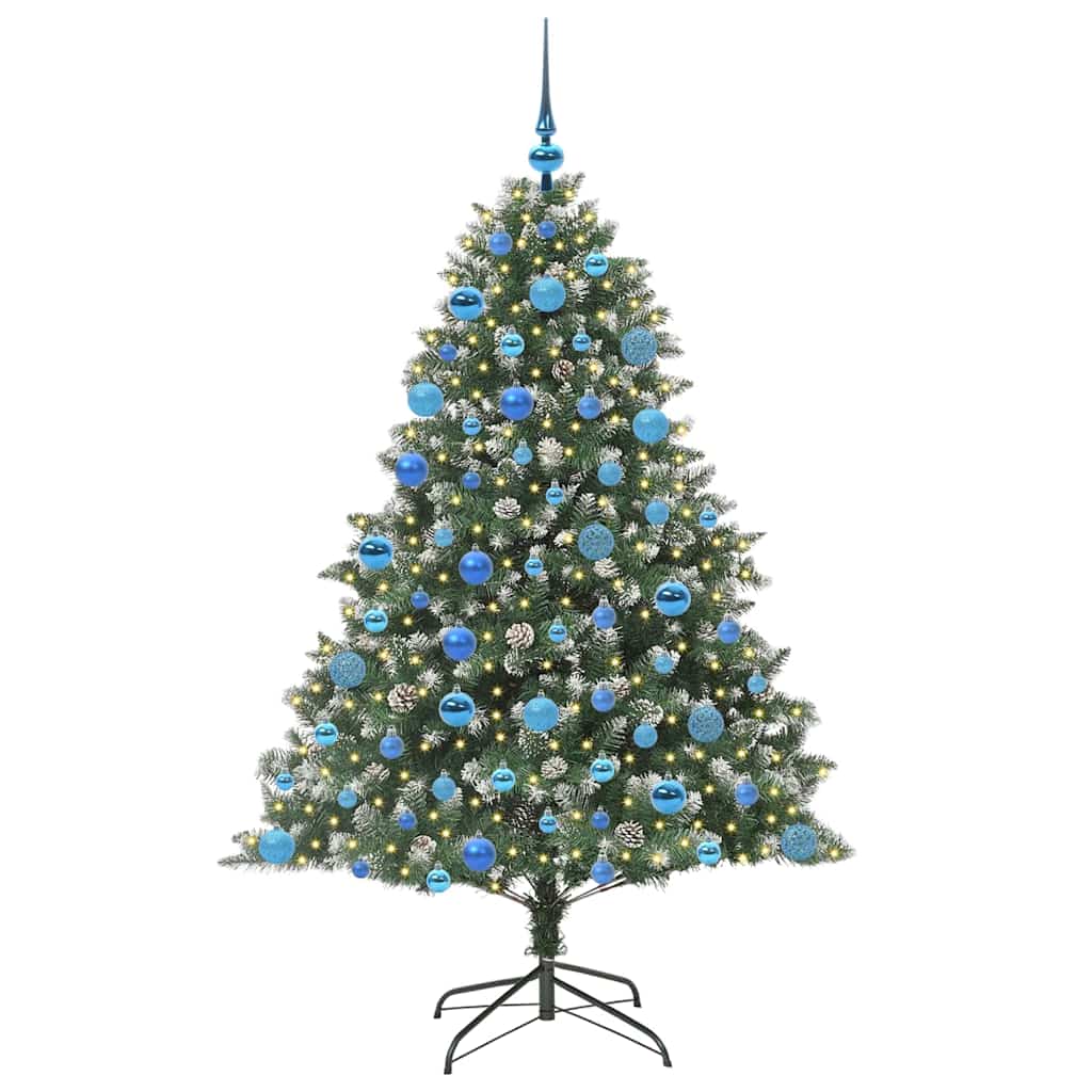 Kunstig juletre med 300 LED grønn 180 cm PVC og plast og stål