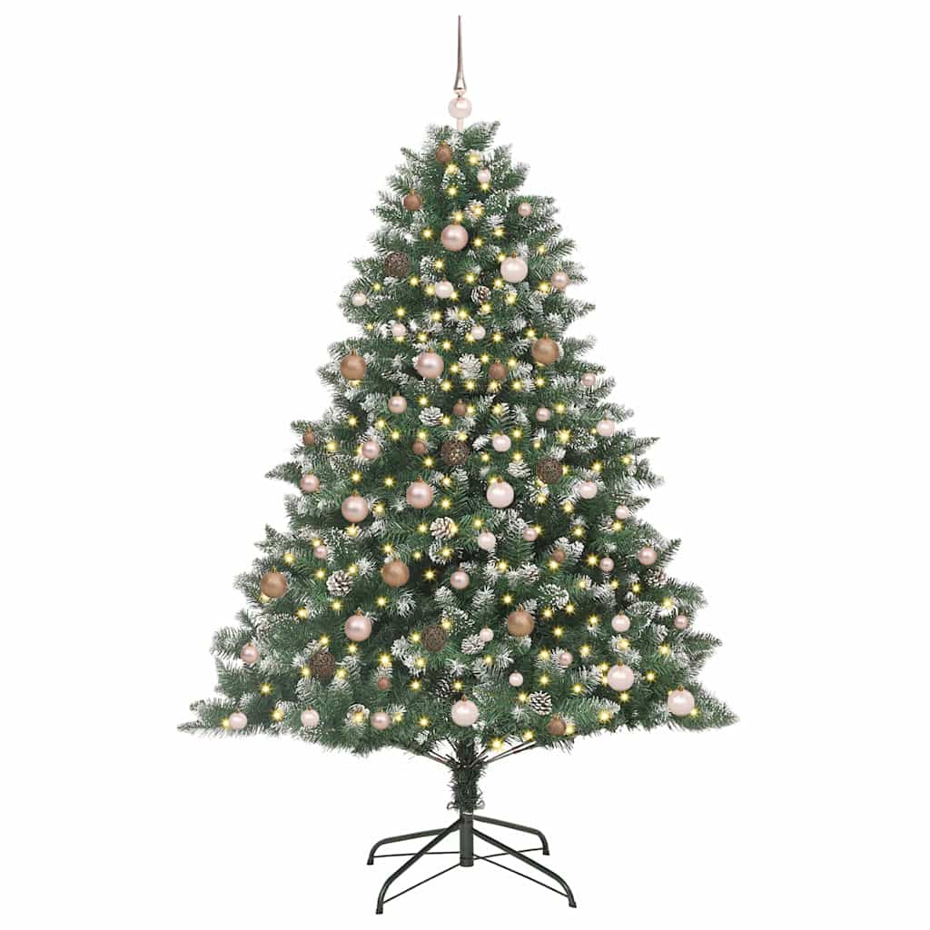 Kunstig juletre grønn 140 x 140 x 210 cm PVC og plast og stål