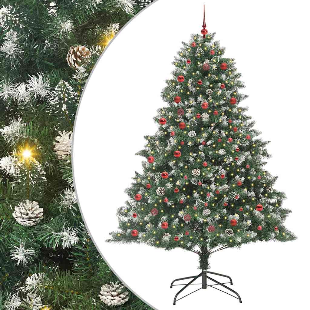 Kunstig juletre grønn 140 x 140 x 210 cm PVC og plast og stål