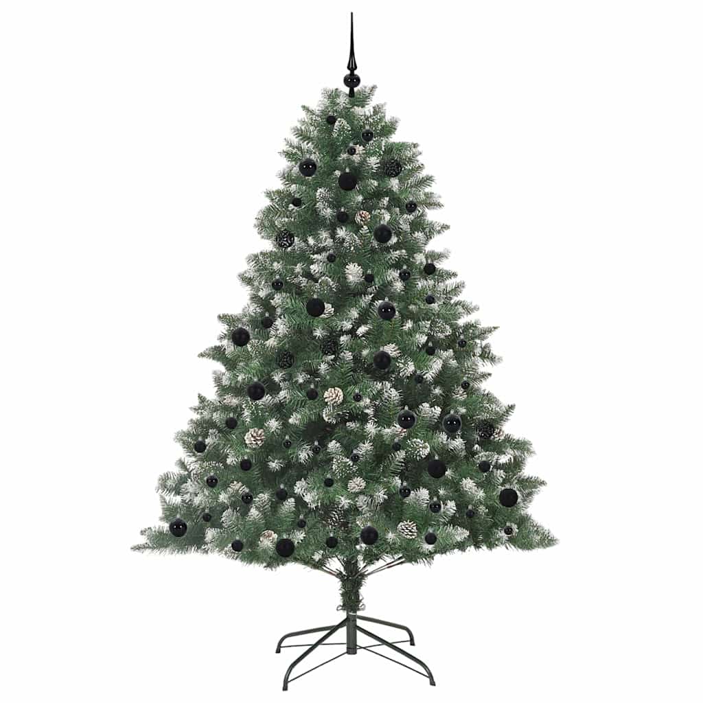 Kunstig juletre med 300 LED grønn 210 cm PVC og plast og stål vidaXL