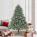 Kunstig juletre med 300 LED grønn 210 cm PVC og plast og stål vidaXL