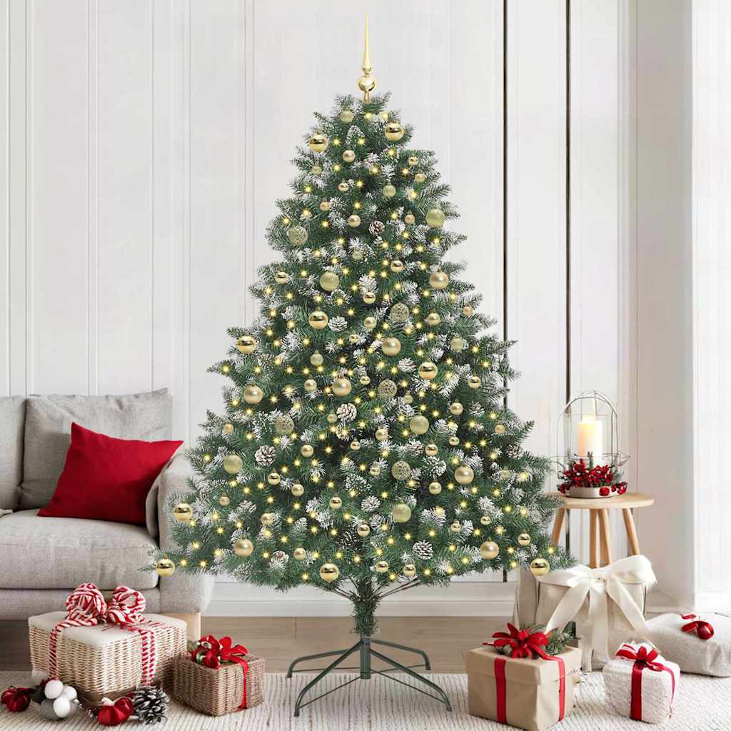 Kunstig juletre grønn 140 x 140 x 210 cm PVC og plast og stål