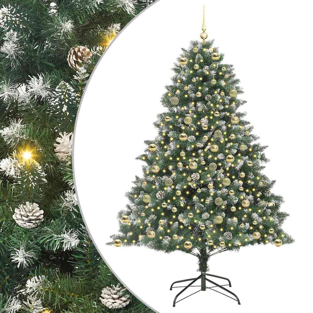 Kunstig juletre grønn 140 x 140 x 210 cm PVC og plast og stål