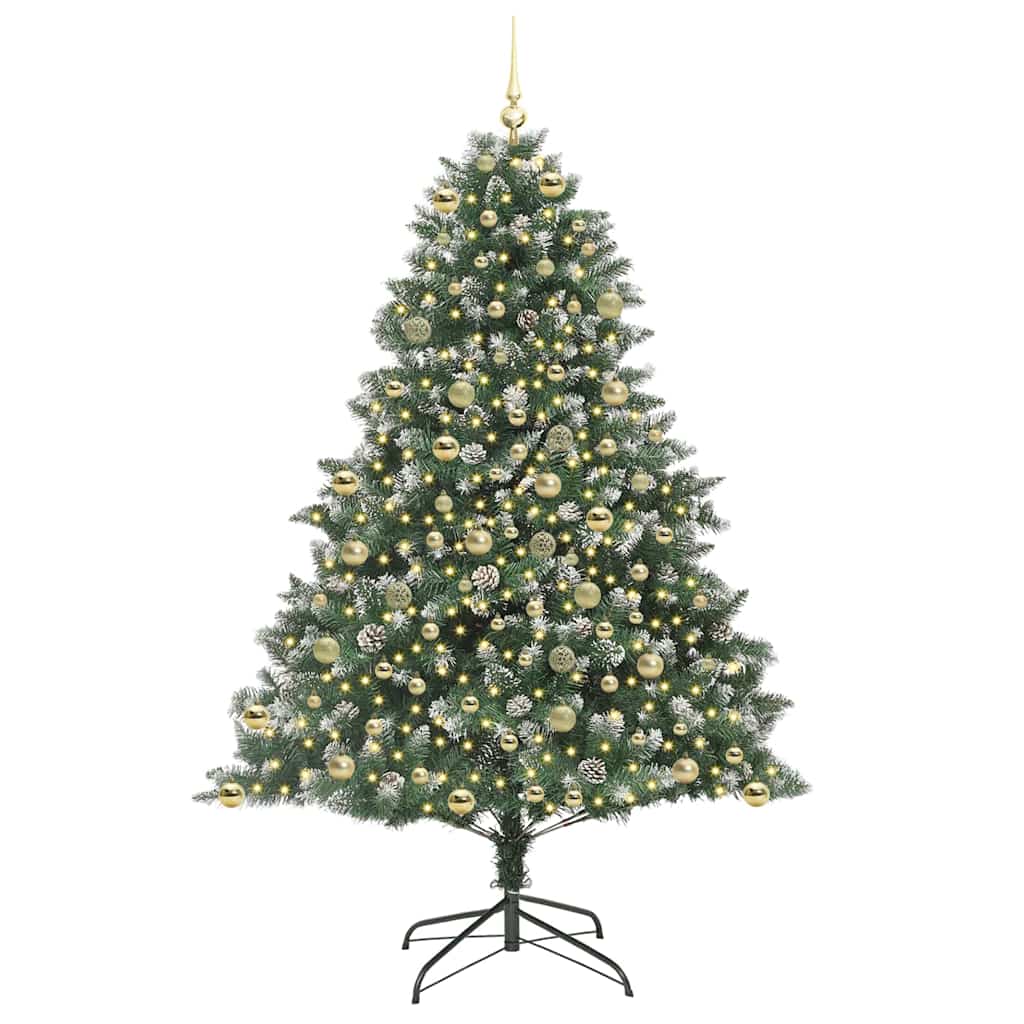 Kunstig juletre grønn 140 x 140 x 210 cm PVC og plast og stål