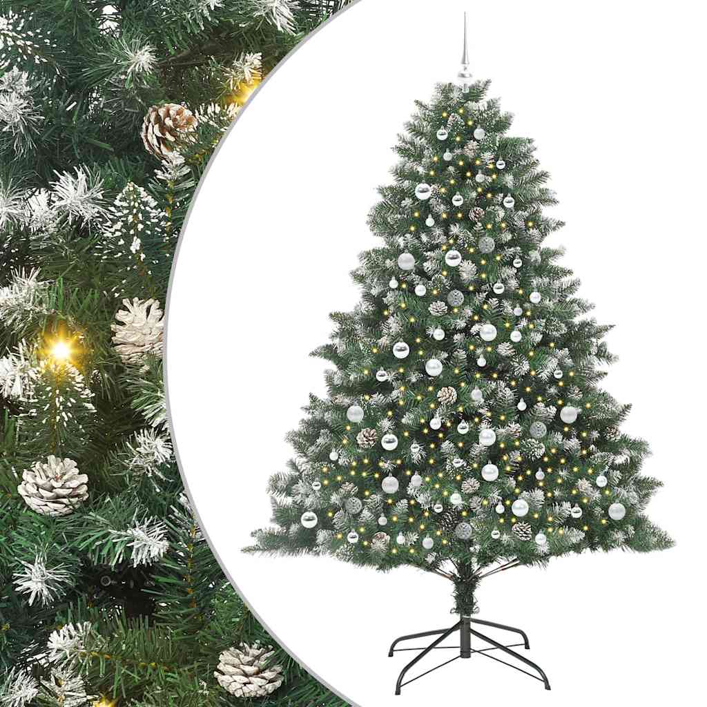 Kunstig juletre grønn 140 x 140 x 210 cm PVC og plast og stål