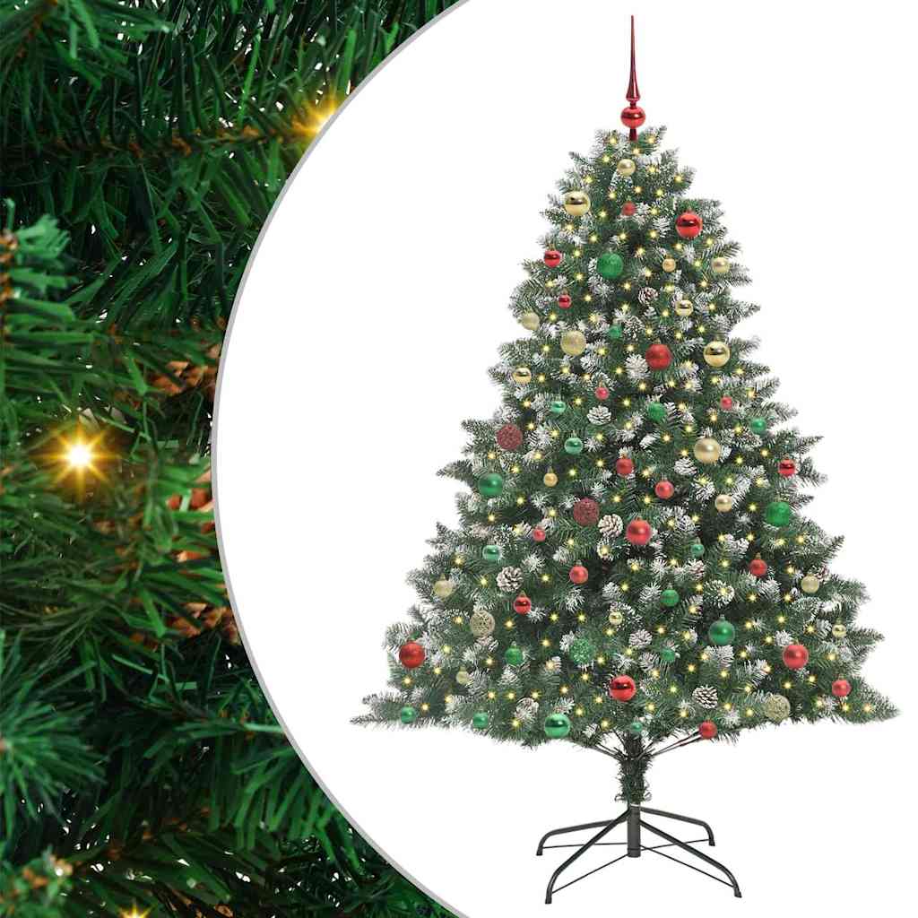 Kunstig juletre grønn 140 x 140 x 210 cm PVC og plast og stål
