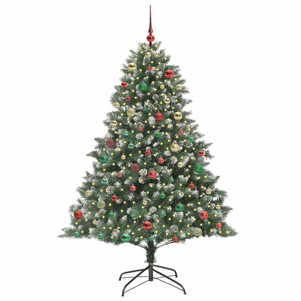 Kunstig juletre grønn 140 x 140 x 210 cm PVC og plast og stål