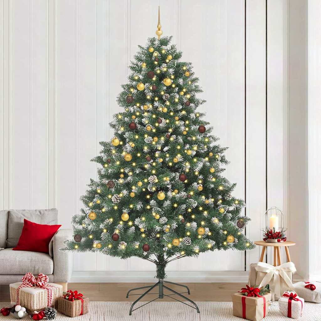 Kunstig juletre med 300 LED grønn 240 cm PVC og plast og stål
