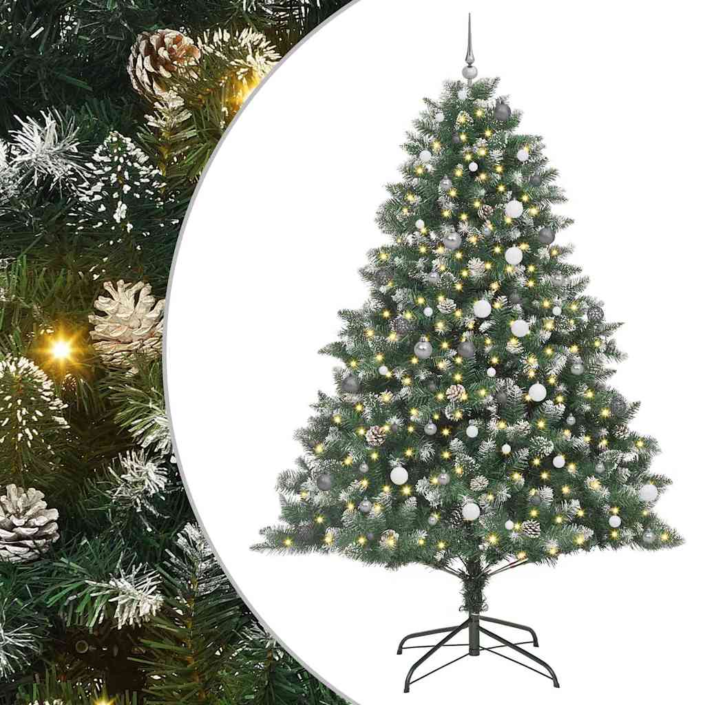 Kunstig juletre med 300 LED grønn 240 cm PVC og plast og stål