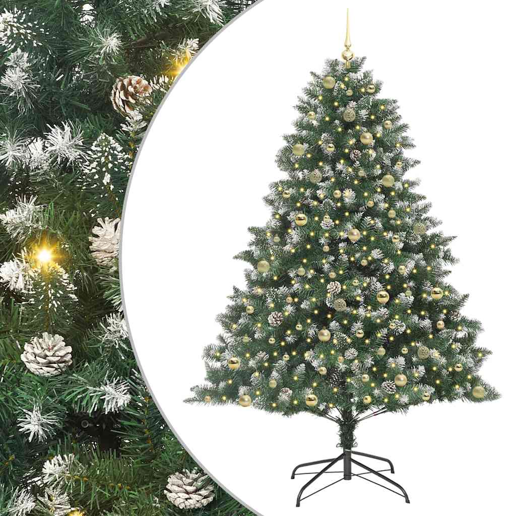 Kunstig juletre grønn 160 x 160 x 240 cm PVC og plast og stål