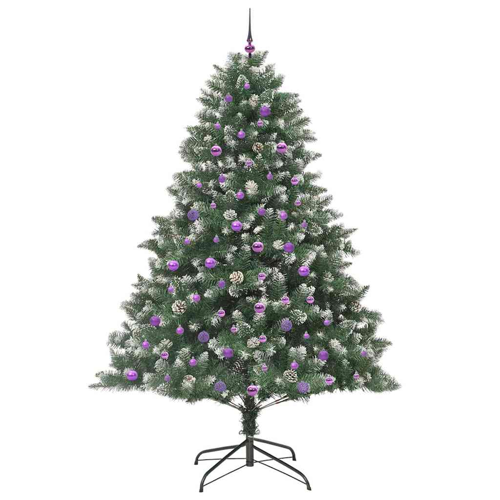 Kunstig juletre med 300 LED grønn 240 cm PVC og plast og stål vidaXL