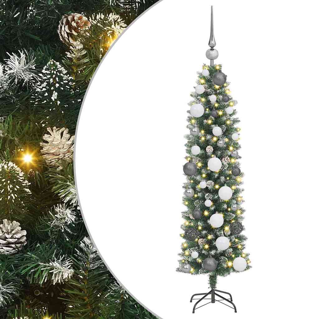 Kunstig Slankt Jule Tre grønn 120 cm PVC og Metall og Plast
