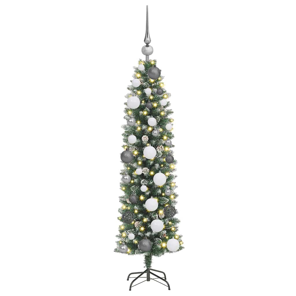 Kunstig Slankt Jule Tre grønn 120 cm PVC og Metall og Plast