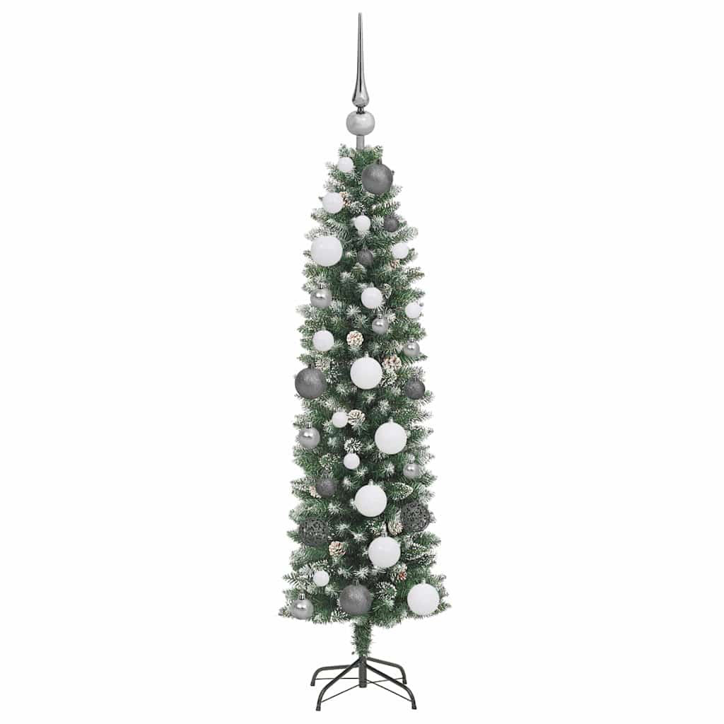 Kunstig Slankt Jule Tre grønn 120 cm PVC og Metall og Plast