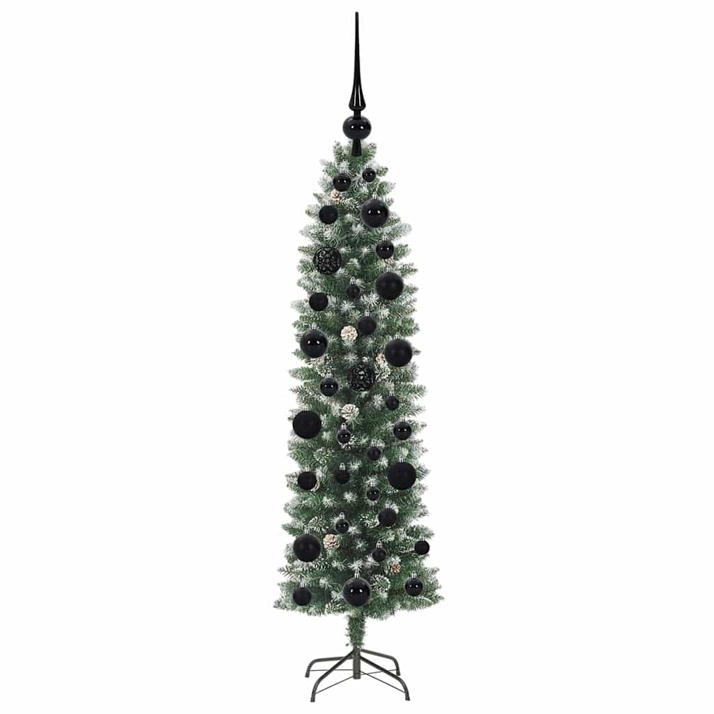 Kunstig Slankt Jule Tre med 150 LED Grønn og hvit 120 cm