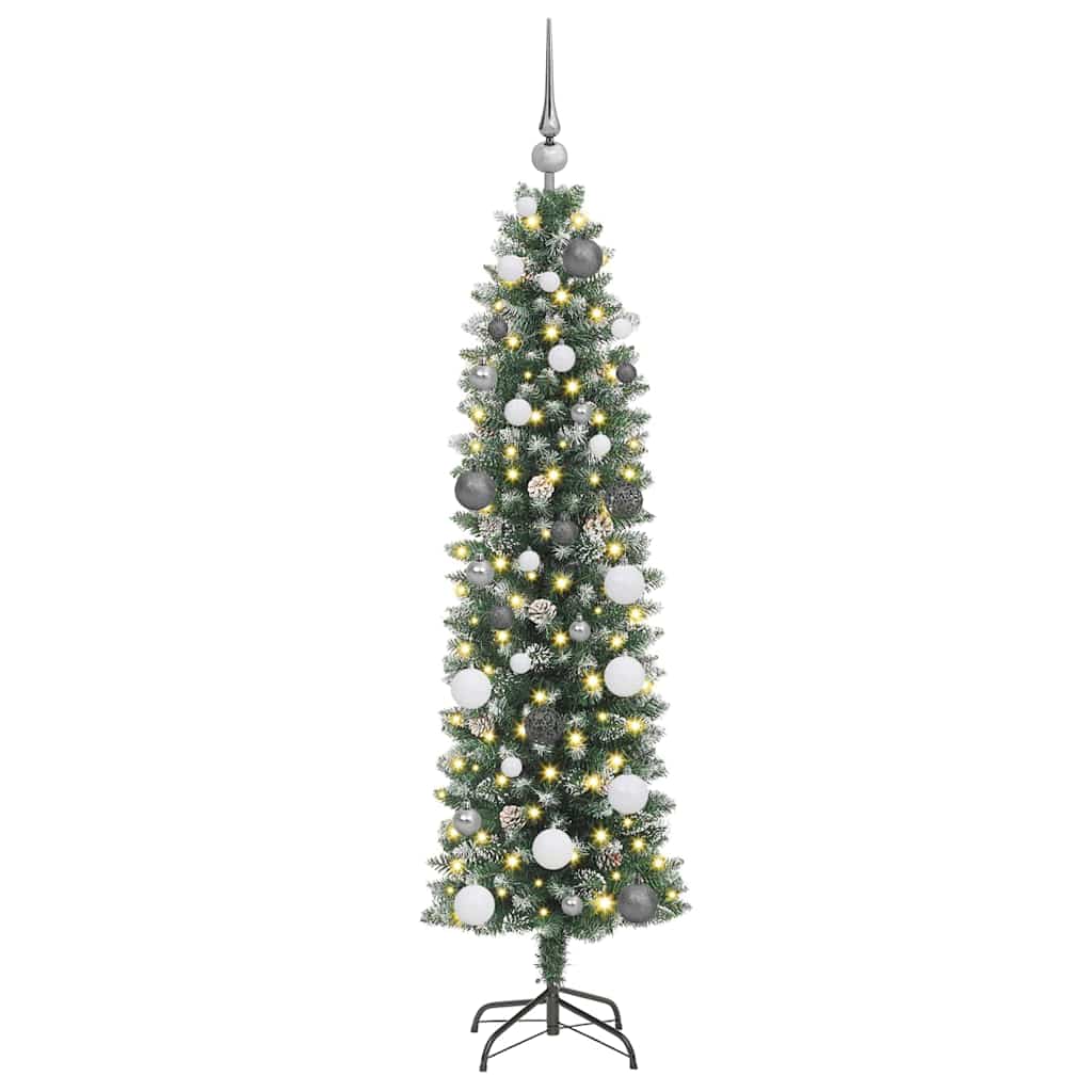 Kunstig Slankt Jule Tre grønn 150 cm PVC og Metall og Plast