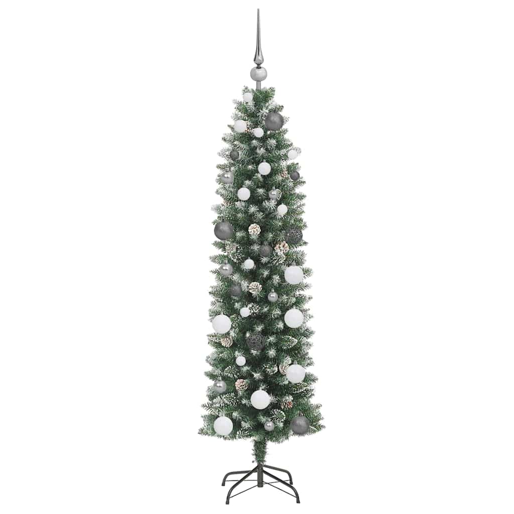 Kunstig Slankt Jule Tre grønn 150 cm PVC og Metall og Plast