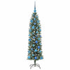 Kunstig Slankt Jule Tre med 150 LED Grønn og hvit 150 cm