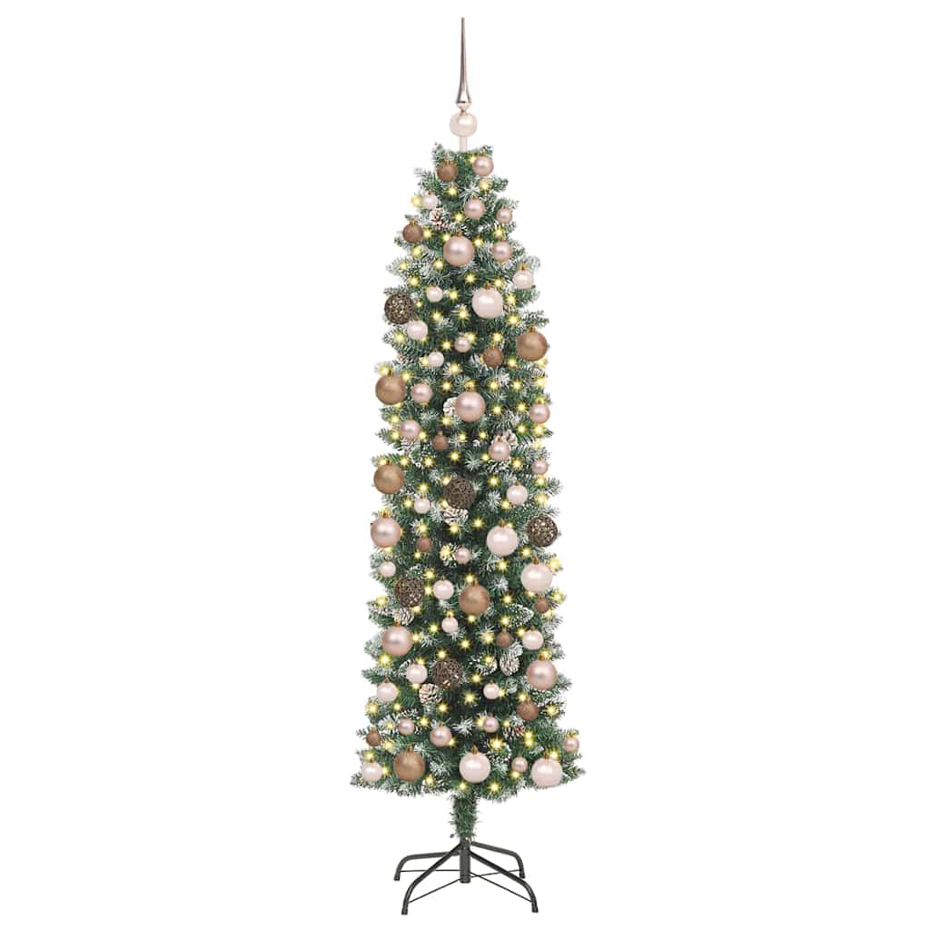 Kunstig Slankt Jule Tre grønn 180 cm PVC og Metall og Plast