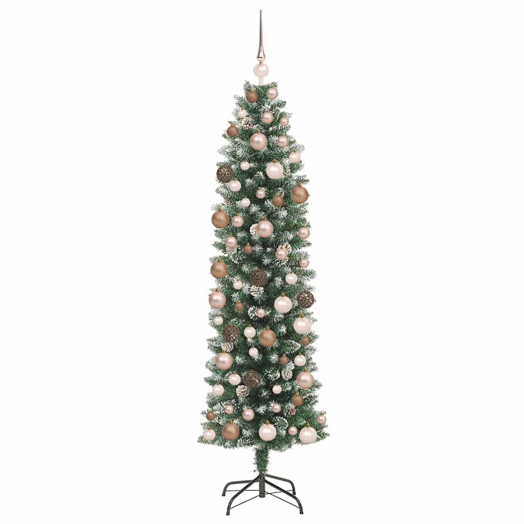 Kunstig Slankt Jule Tre grønn 180 cm PVC og Metall og Plast