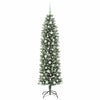 Kunstig Slankt Jule Tre med 300 LED Grønn og hvit 180 cm