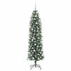 Kunstig Slankt Jule Tre med 300 LED Grønn og hvit 180 cm