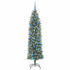 Kunstig Slankt Jule Tre med 300 LED Grønn og hvit 180 cm