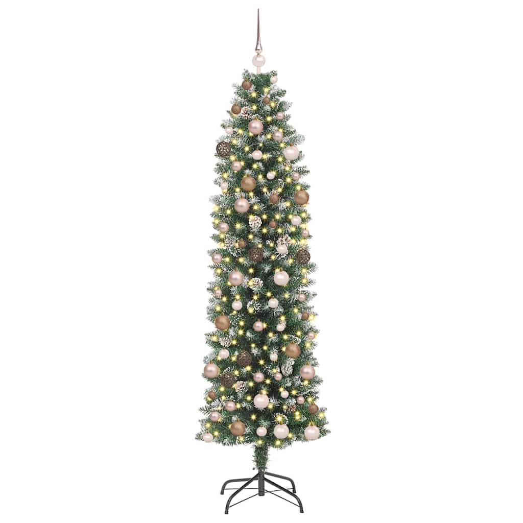 Kunstig Slankt Jule Tre grønn 210 cm PVC og Metall og Plast