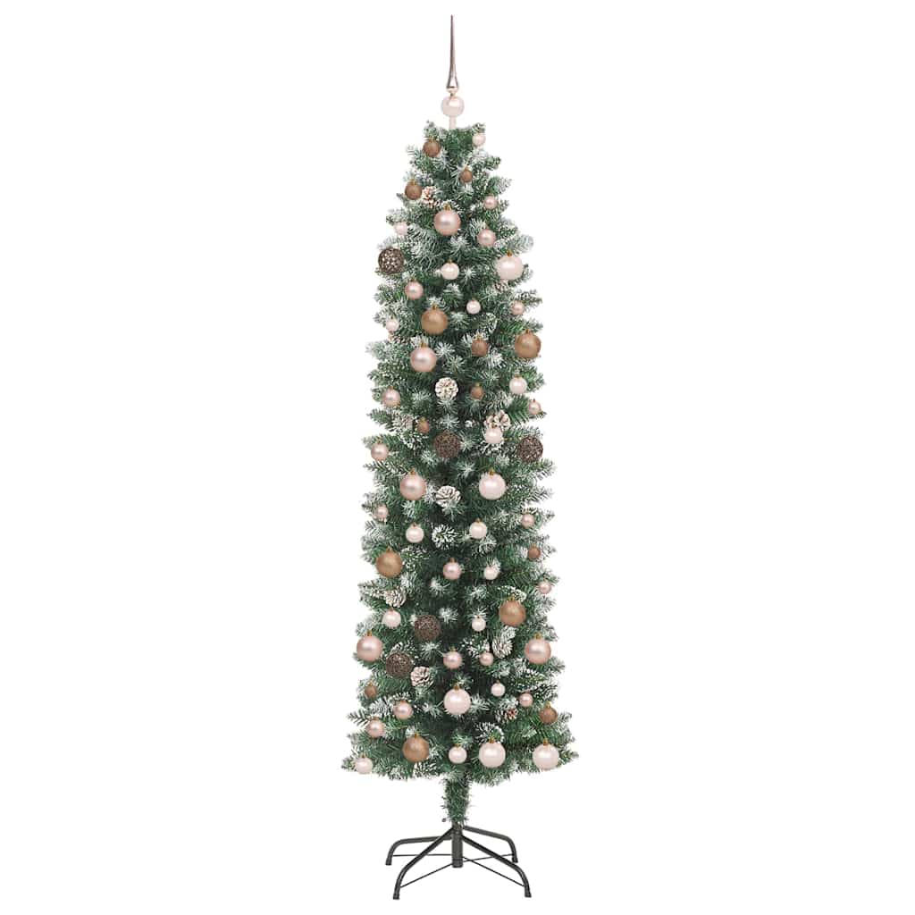 Kunstig Slankt Jule Tre grønn 210 cm PVC og Metall og Plast