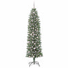 Kunstig Slankt Jule Tre med 300 LED Grønn og hvit 210 cm