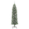 Kunstig Slankt Jule Tre med 300 LED Grønn og hvit 210 cm