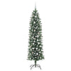 Kunstig Slankt Jule Tre med 300 LED Grønn og hvit 210 cm