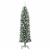 Kunstig Slankt Jule Tre med 300 LED Grønn og hvit 210 cm